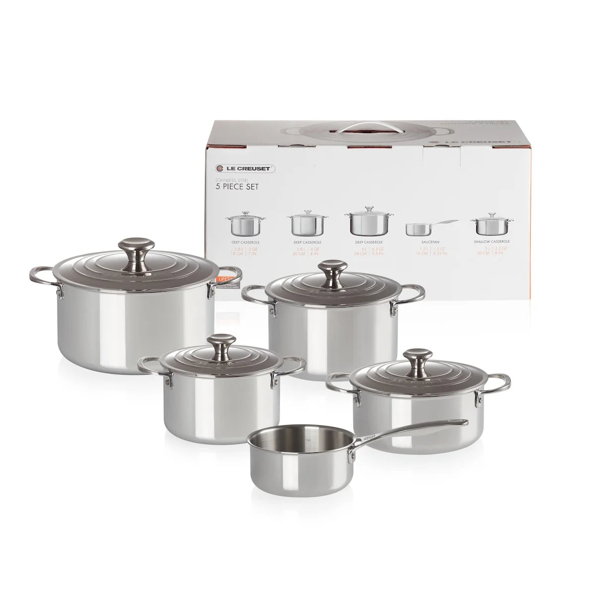 Le Creuset Signature RVS Pannenset 5 delig