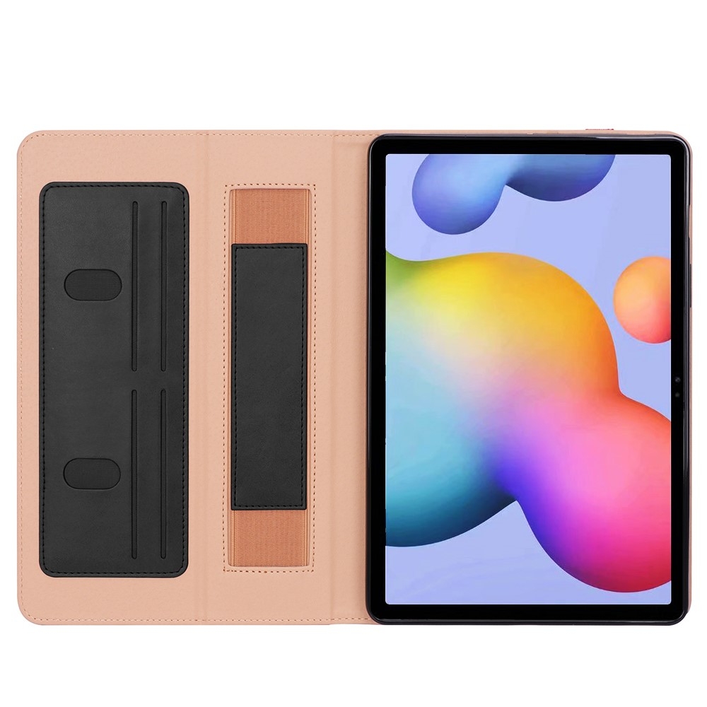 Samsung Galaxy Tab S8  Plus / Tab S7  Plus Leder Tasche Flip Cover mit Handschlaufe - Schwarz