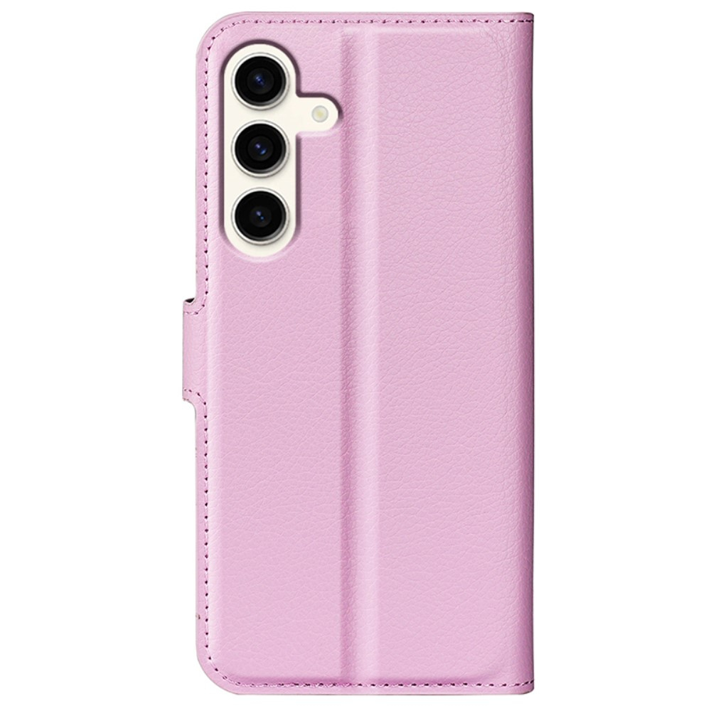Samsung Galaxy S24  Plus Leder Tasche Flip Cover Litchi Look - Rosa