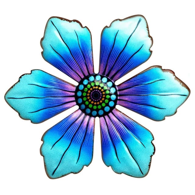 Blomster Metal Vægdekor Have Ornament 15x15x0,8cm