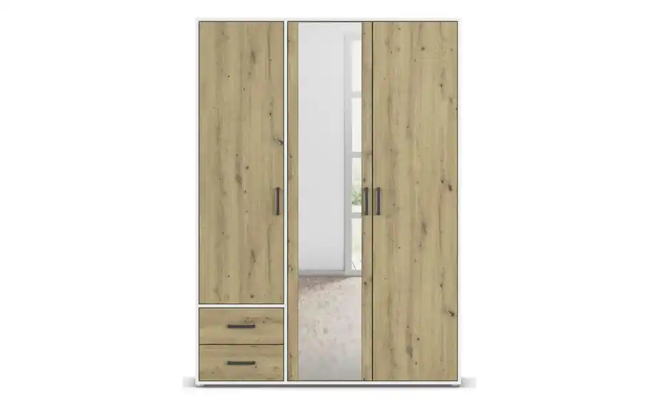 Drehtürenschrank Absetzung: Weiß 140 cm 3 Stück