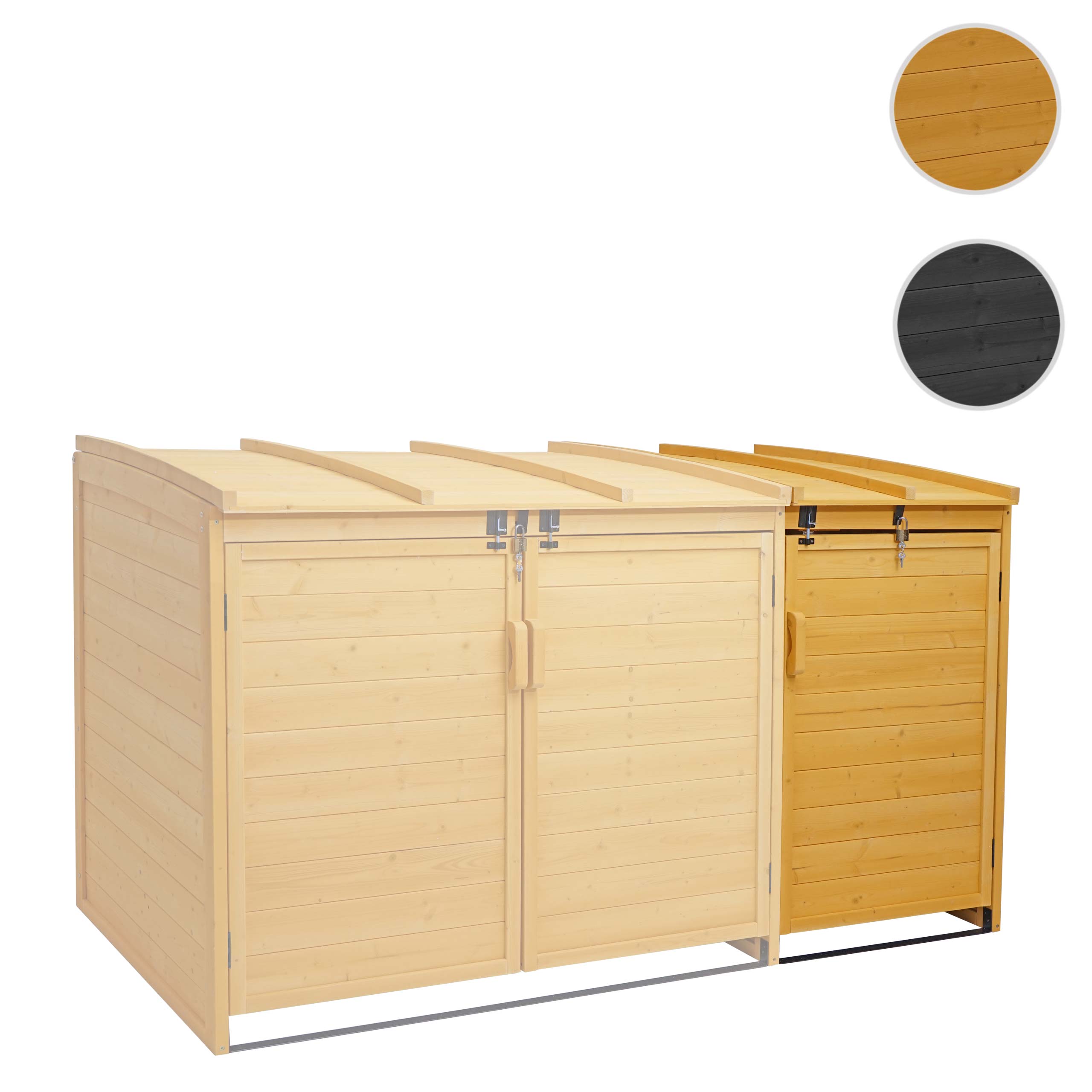 XL 1er-/2er-Mülltonnenverkleidung Erweiterung MCW-H75, Mülltonnenbox, 120x68x104cm Holz MVG-zertifiziert ~ braun