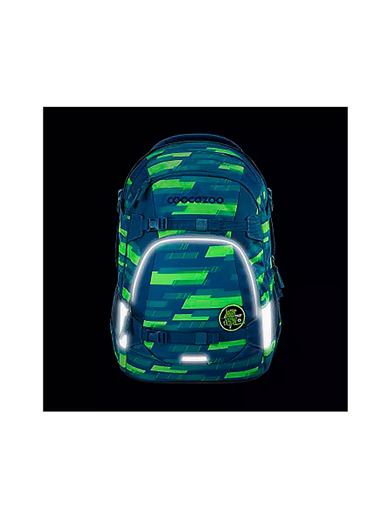 COOCAZOO Schulrucksack MATE Lime Stripe blau