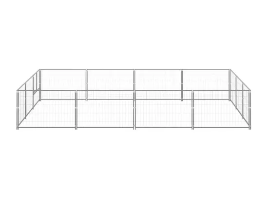 Chenil extérieur cage enclos argenté 400 x 300 x 70 cm 02_0000236