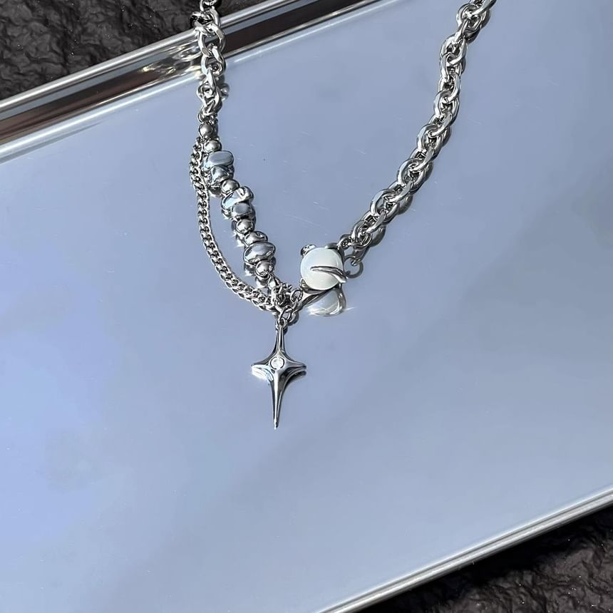 Lilafey - Ster strass hanger edelsteen kralen ketting
