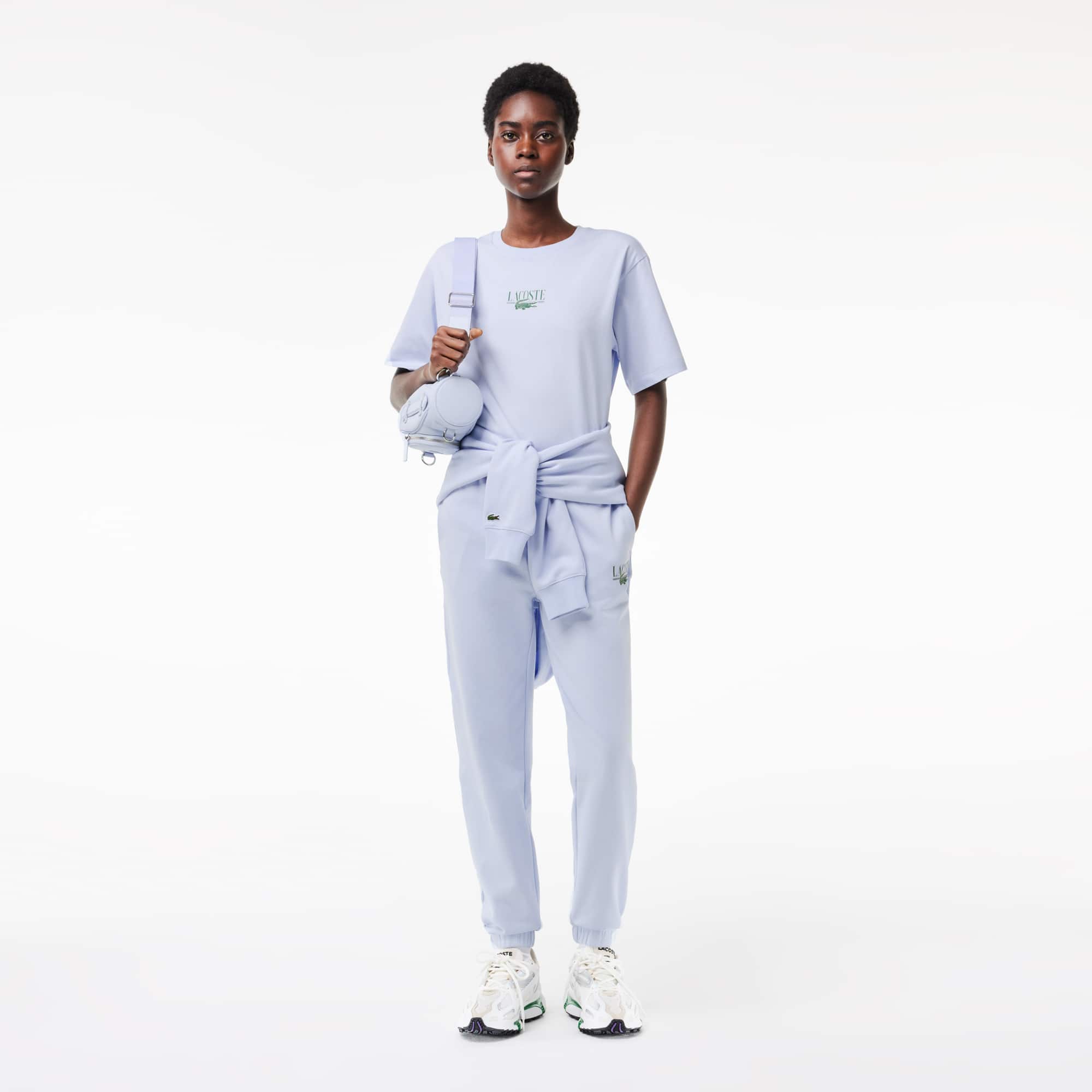 T-shirt en jersey de coton imprimé Lacoste T-Shirts - Bleu - Lacoste - Femme