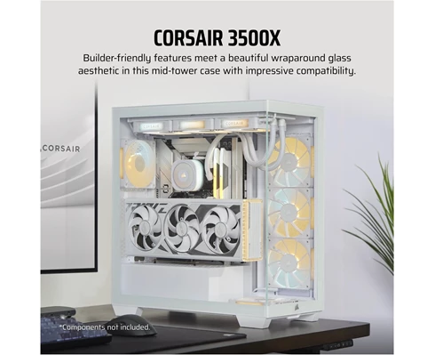 Corsair 3500X Tempered Glass Mid-Tower, White