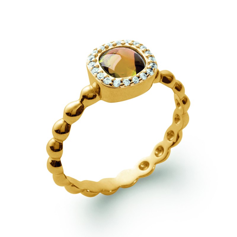 Bague Femme - Plaqué Or - Oxyde de zirconium