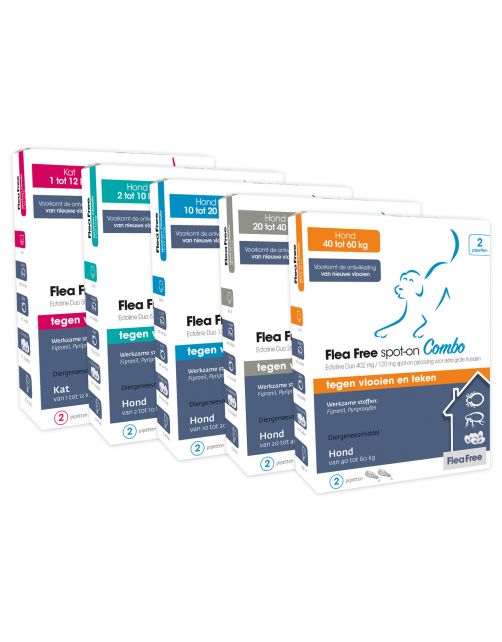 Flea Free Spot-On Combo Hond Xlarge - Anti vlooien en tekenmiddel