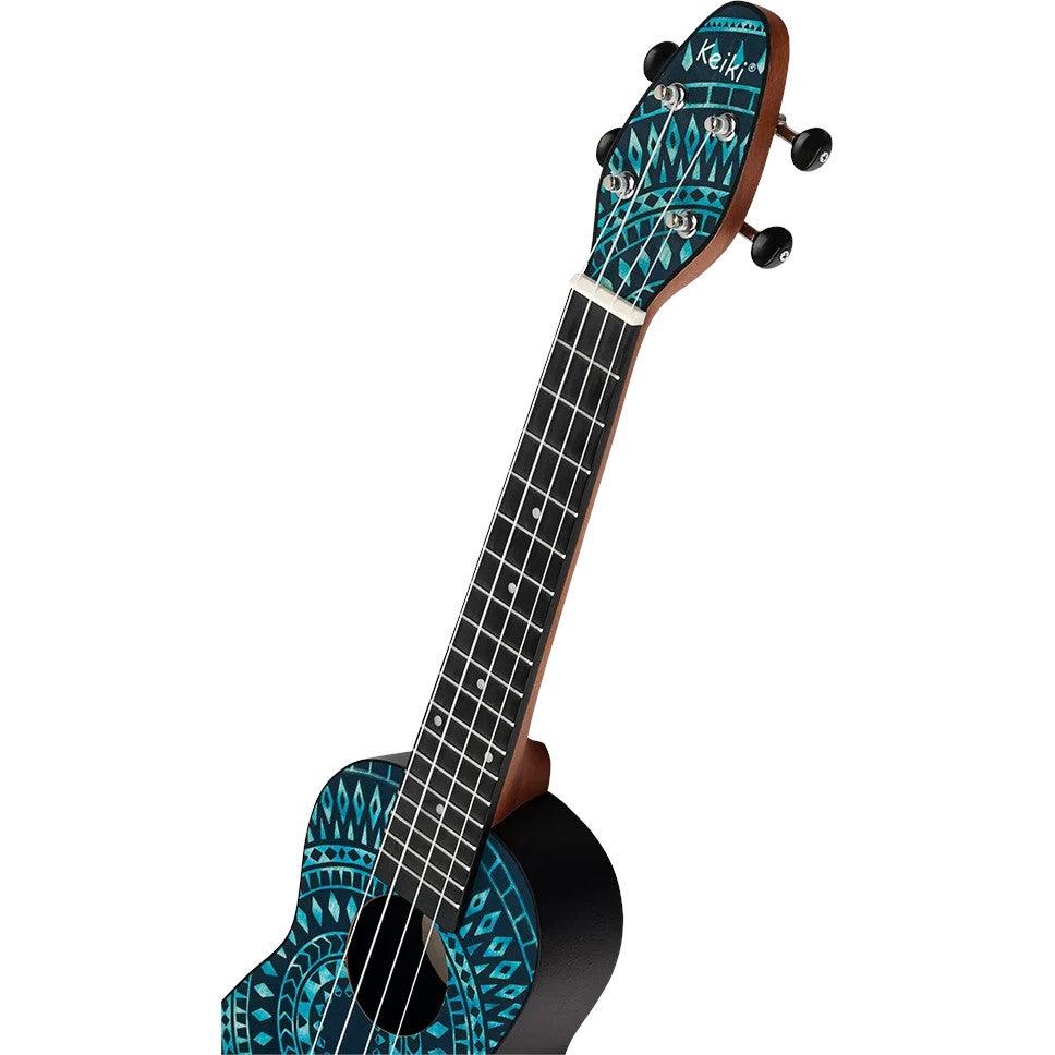 Ortega Keiki K2SS-BKC Soprano Size Ukulele Blue Kaleidoscope sopraan ukelele set