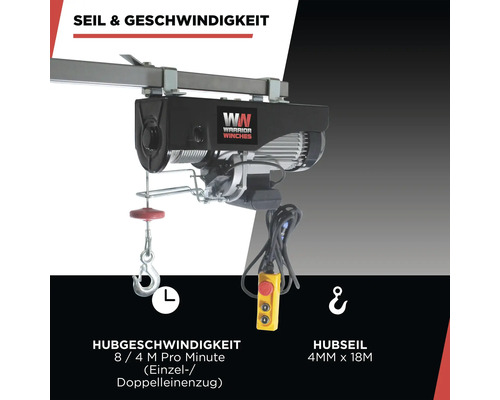 Warrior touwtakel 250/500kg 230V