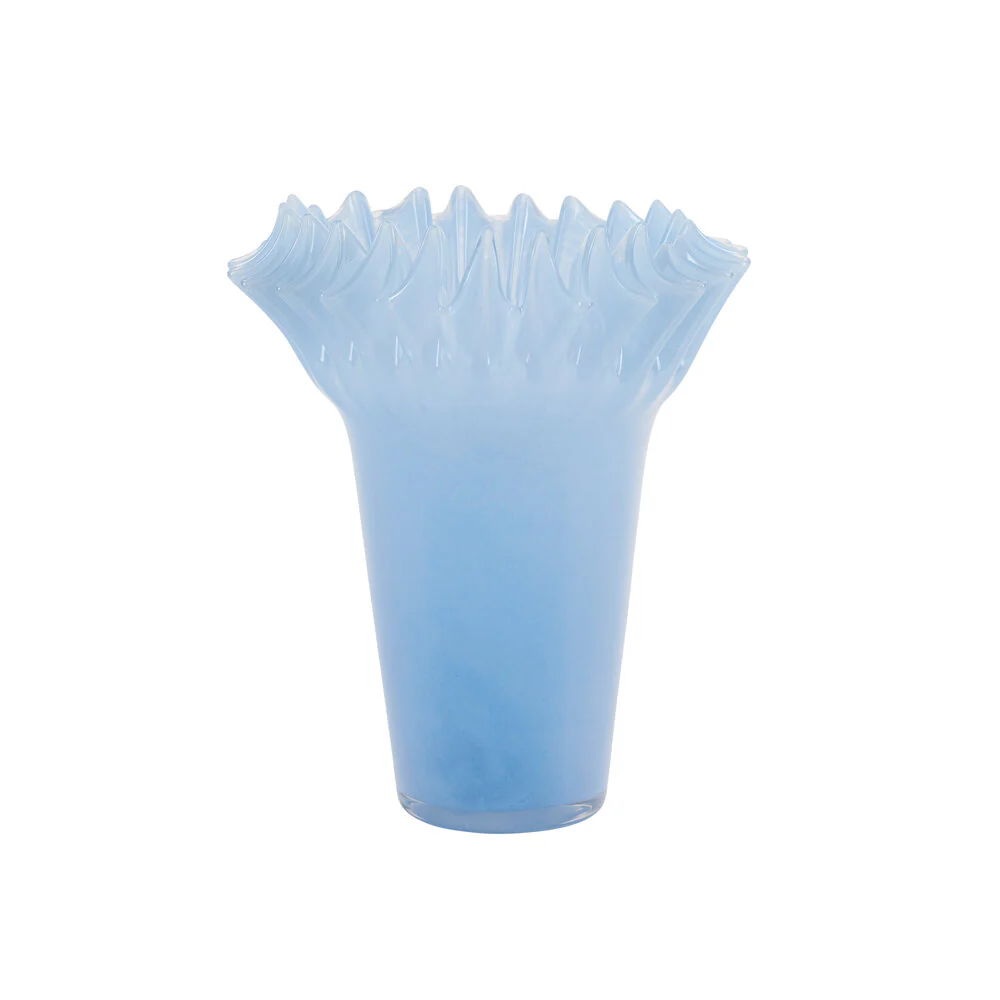 Bahne Interior  Vase med waffle kant, lyseblå - H22cm
