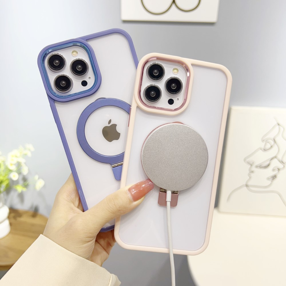 iPhone 14 Pro Max MagSafe Hybrid Hardcase Hülle   TPU Bumper   Kickstand Aufsteller - Dunkelblau