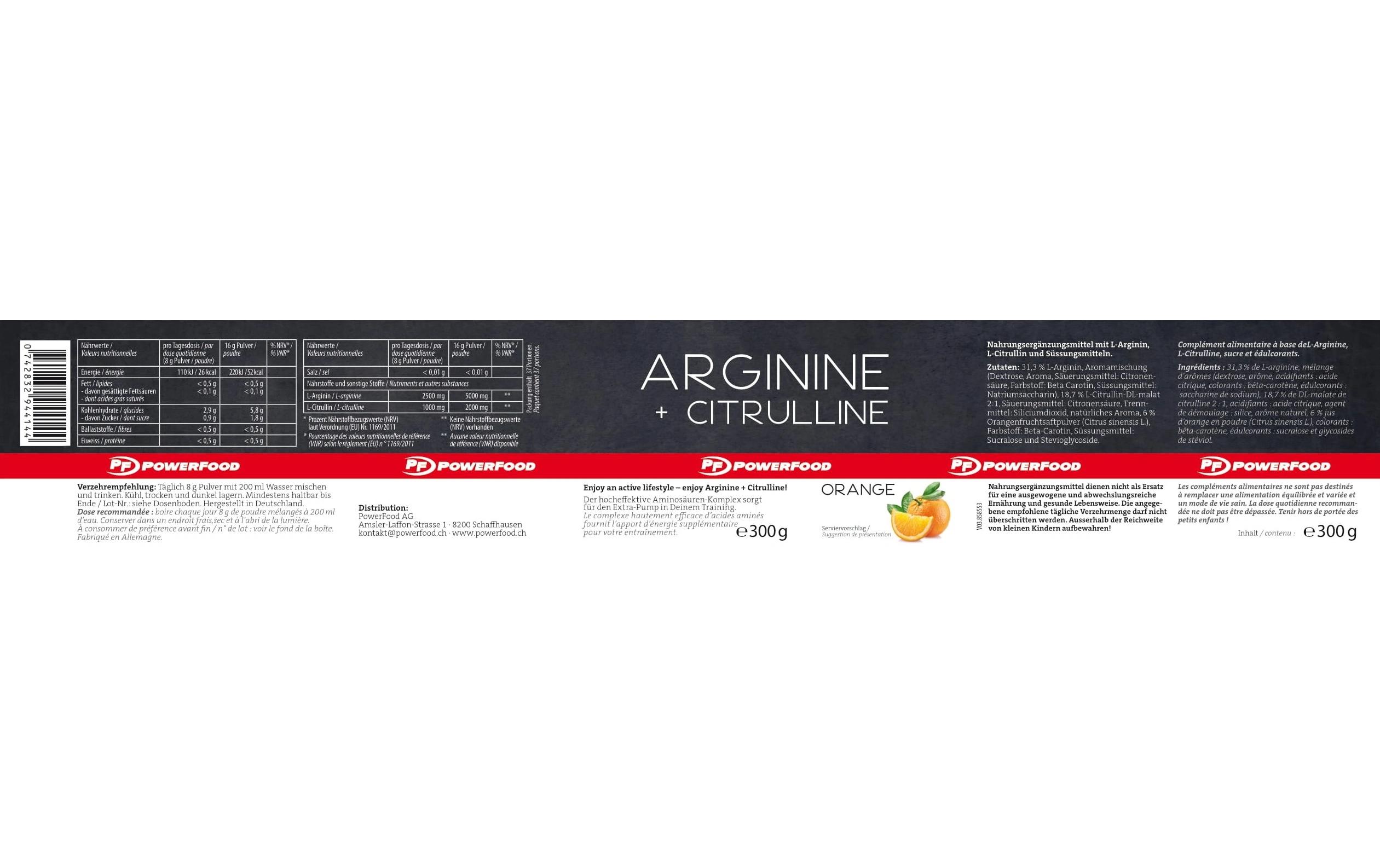 Pulver One Arginine + Citrulline Orange 300 gPre-Workout Booster