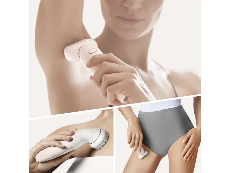Braun Silk-épil 9 Flex 9-030 3D, Lyserød, Hvid, 40 pincetter, MicroGrip, Armhule, Bikini, 0,5 mm, Batteri