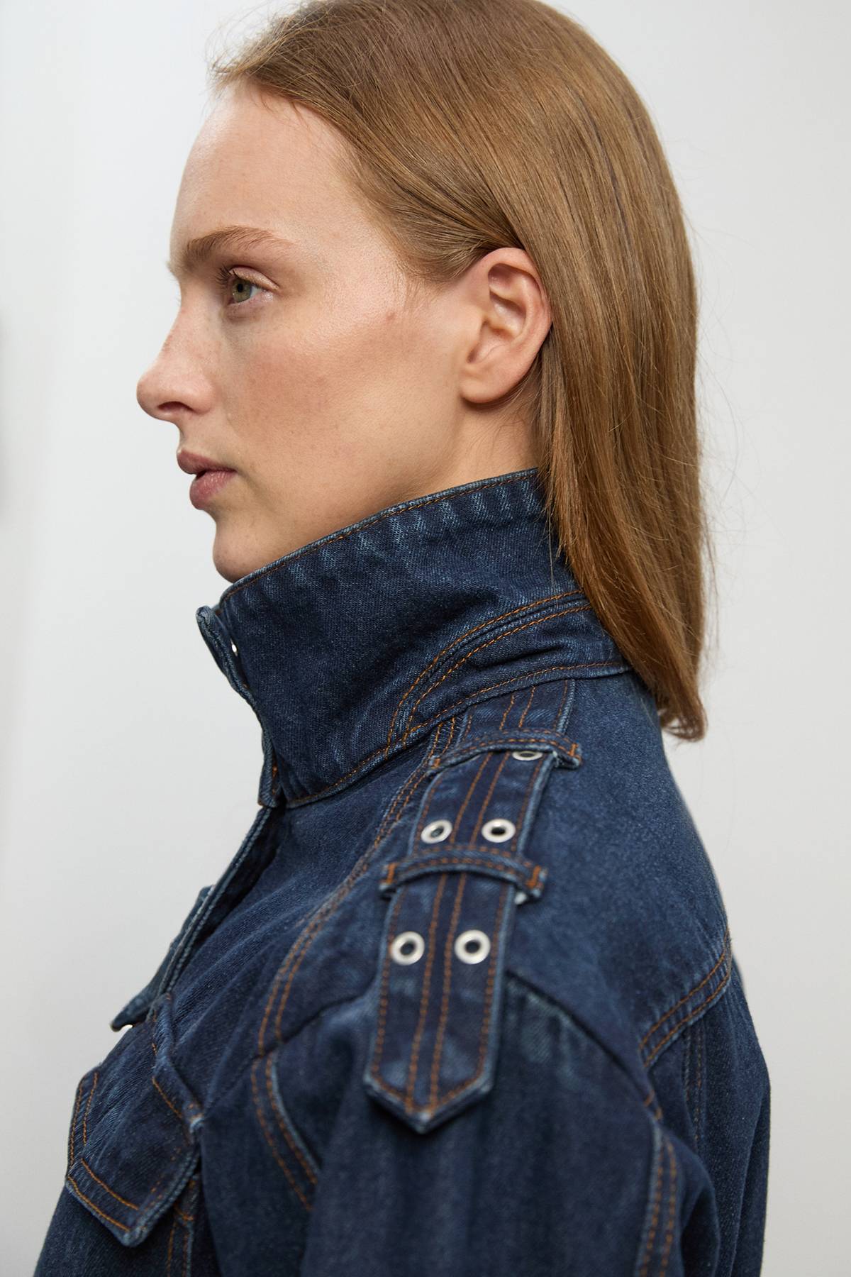KarenMillen Veste Safari En Denim Avec Ceinture