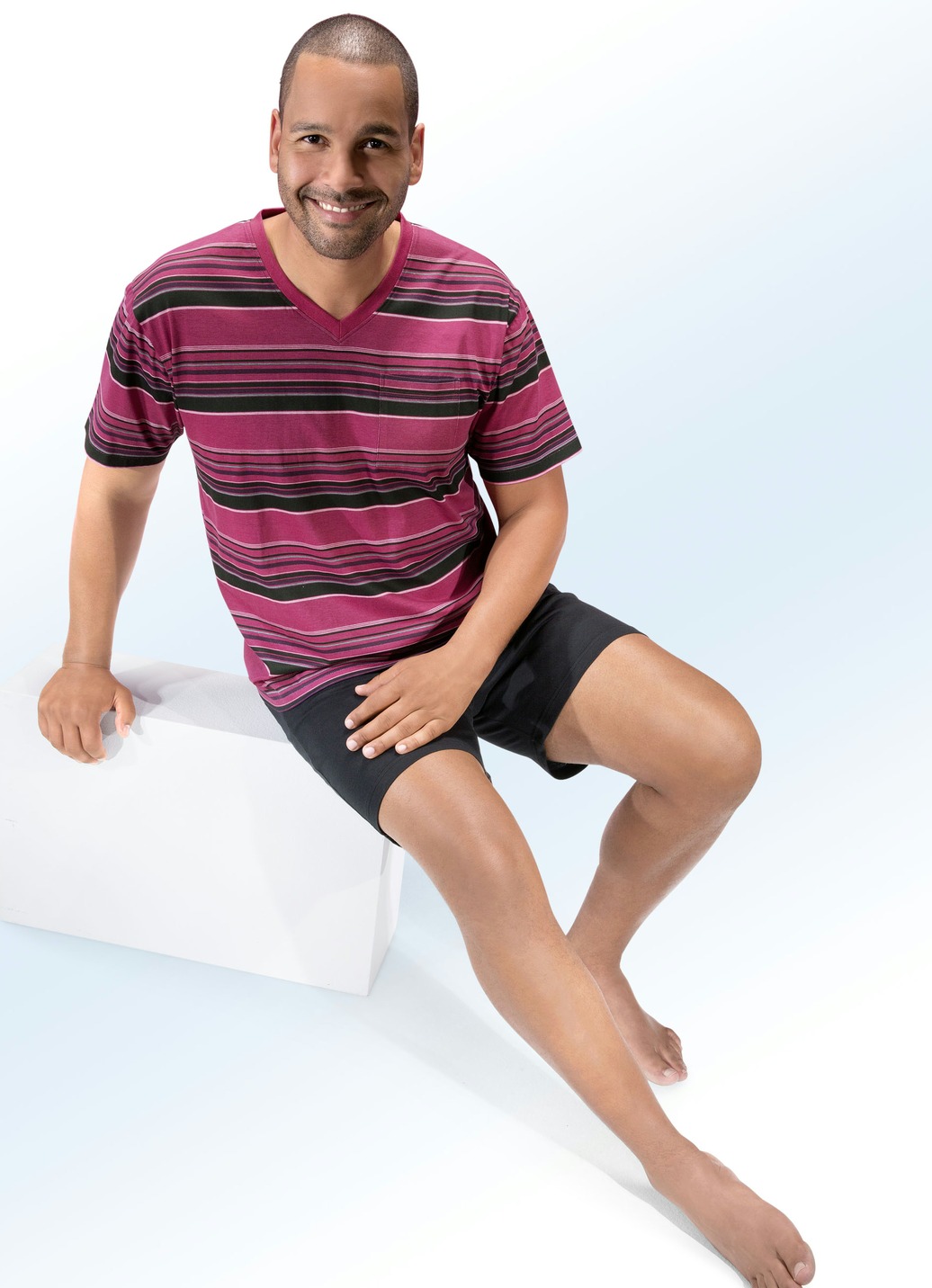 Zweierpack Shortys mit V-Ausschnitt und Brusttasche