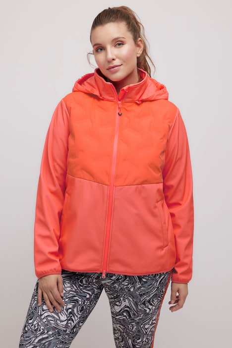 Funktions-Softshelljacke, Steppeinsätze, 2-Wege-Zipper
