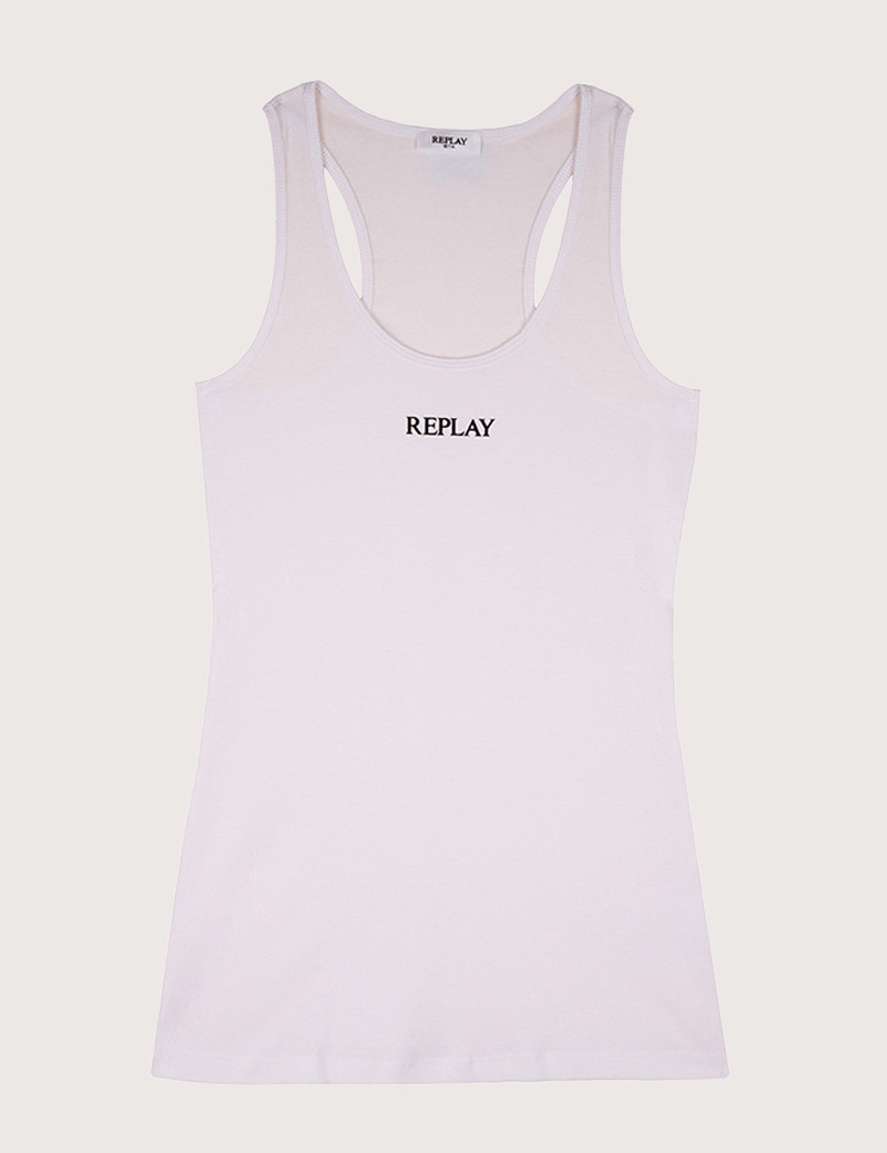 REPLAY TOP FEMME SLIM BLANC