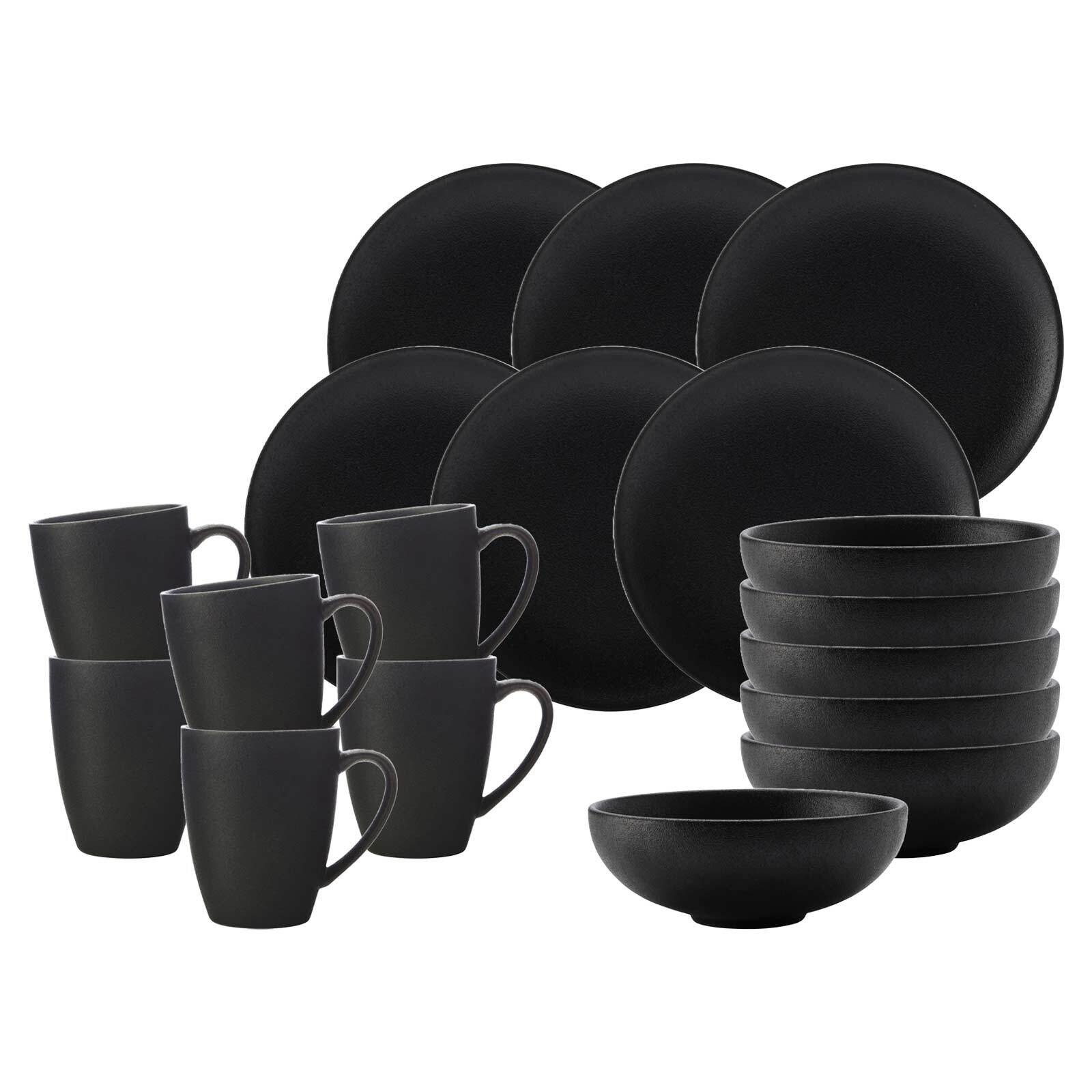 Maxwell & Williams Frühstücksset Caviar Black 18er Set