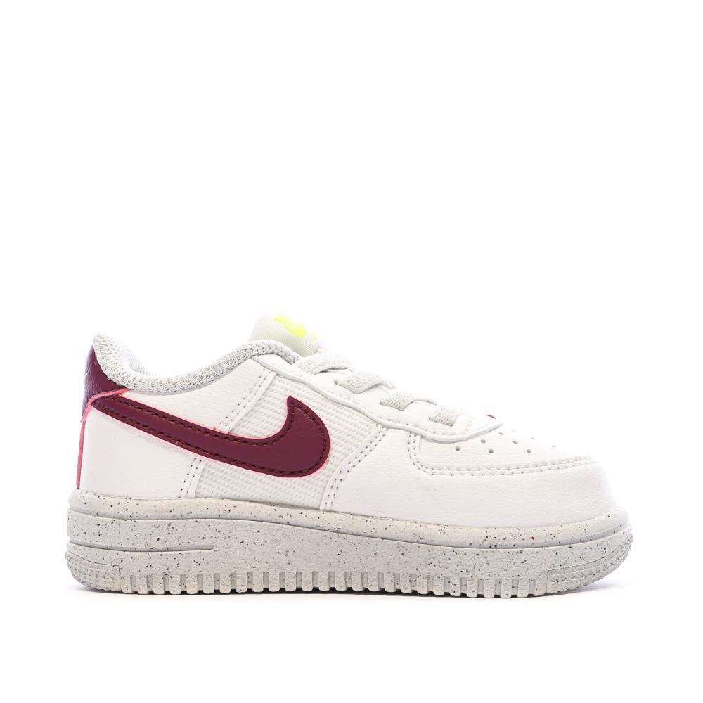 Nike Baskets Blanche/Bordeaux Fille Nike Force 1 Crater Classic