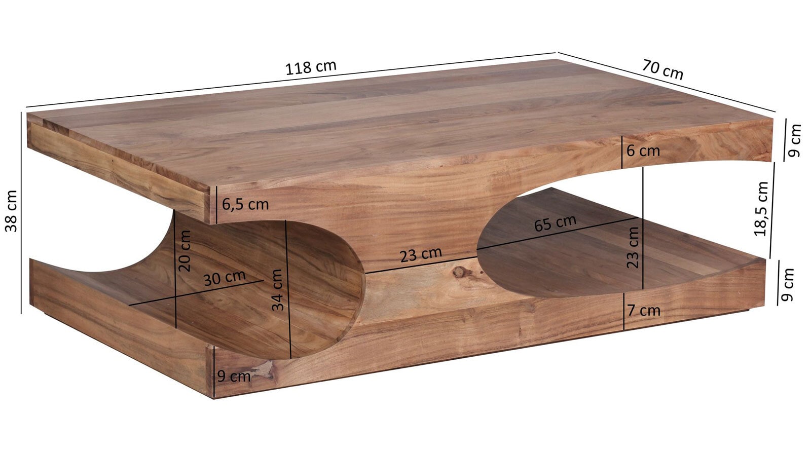 Couchtisch Kal Massivholz Akazie