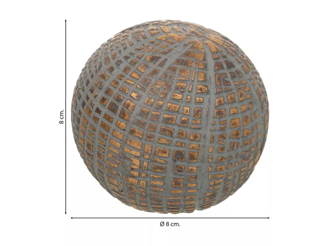 Boule décorative en polyrésine dorée 8x8x8h