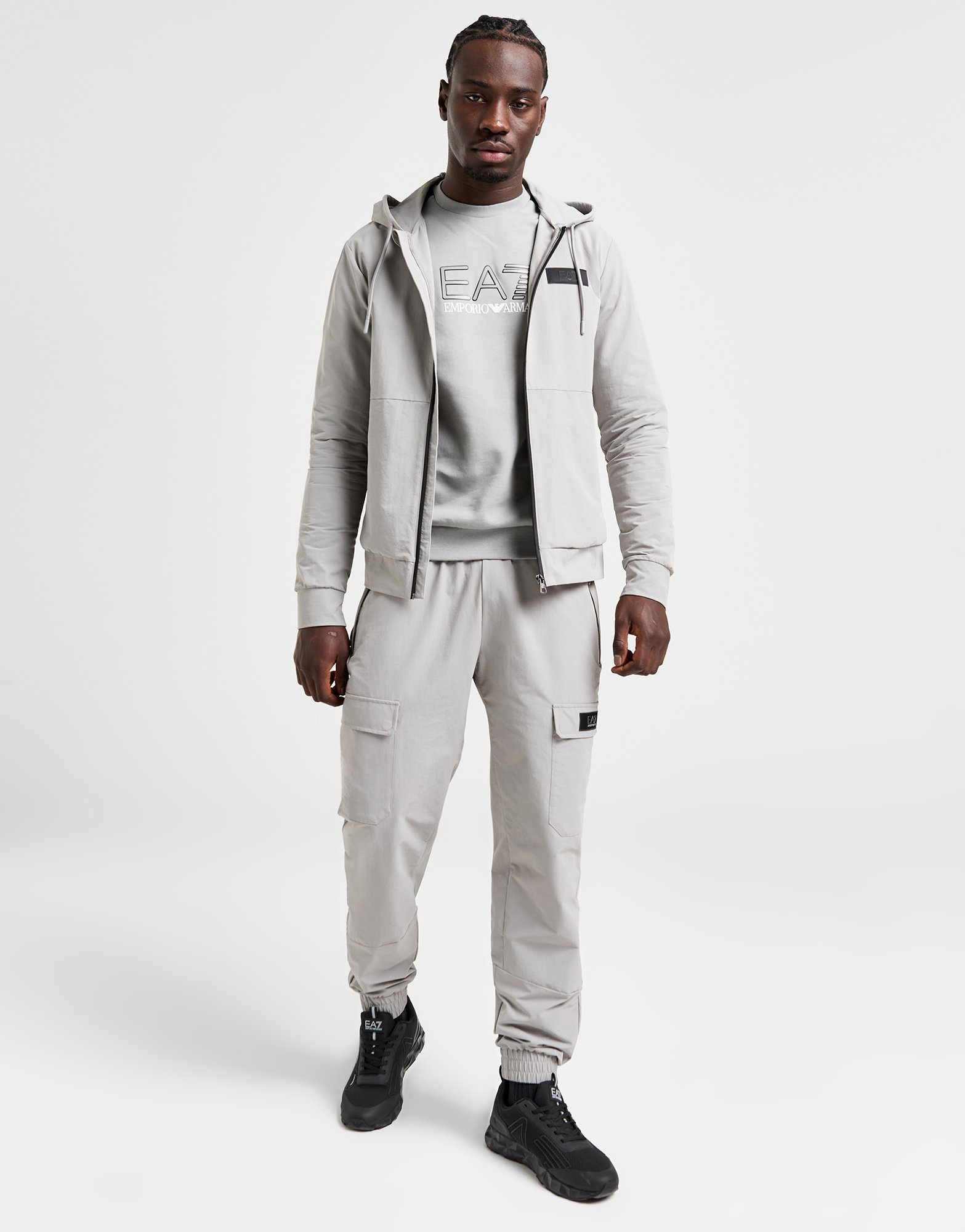 Emporio Armani EA7 Sweat à Capuche Zippé Tech Homme