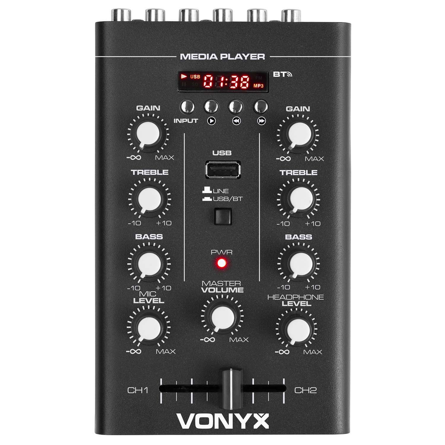 Vonyx STM500BT 2-kanaals mixer met Bluetooth/MP3