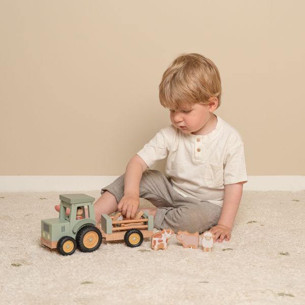 Little Dutch Tractor Met Trailer Little Farm FSC
