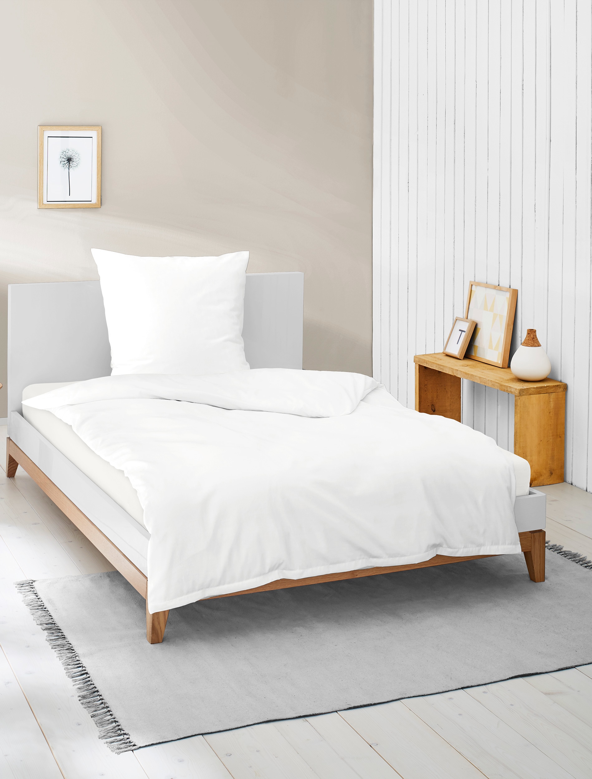 BIERBAUM Bettwäsche »Elegant uni« 2 Stk. tlg. Mako-Satin, 100 % Baumwolle, Uni, pflegeleicht