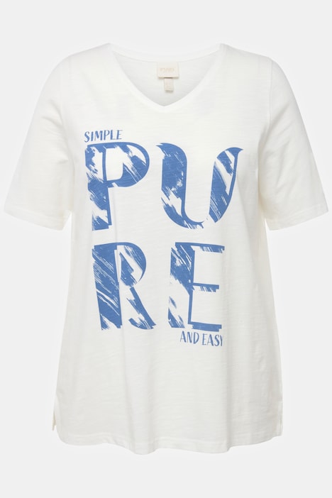 T-Shirt, PURE, V-Ausschnitt, Halbarm, Biobaumwolle