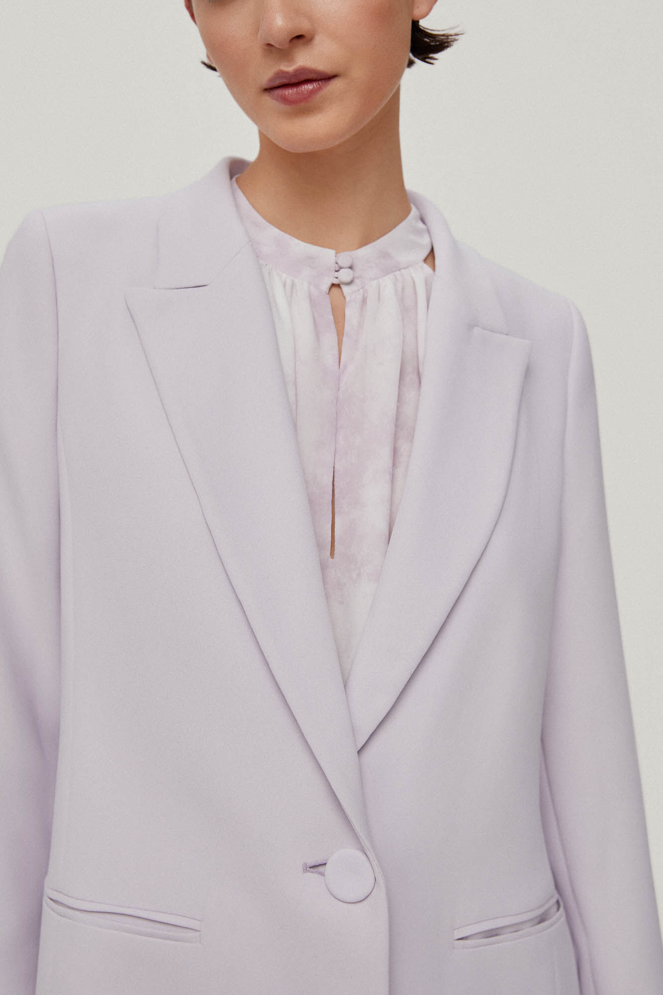 Blazer Amparo com gola lapela - Roxo