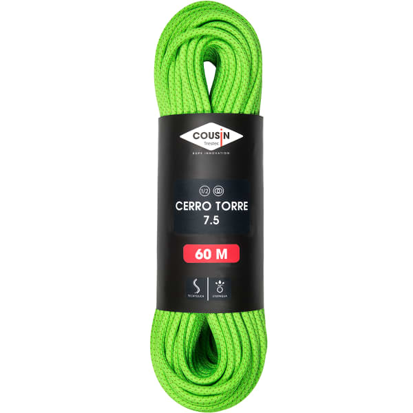 Corde alpinisme COUSIN CERRO TORRE 7,5 60M GREEN CITRUS
