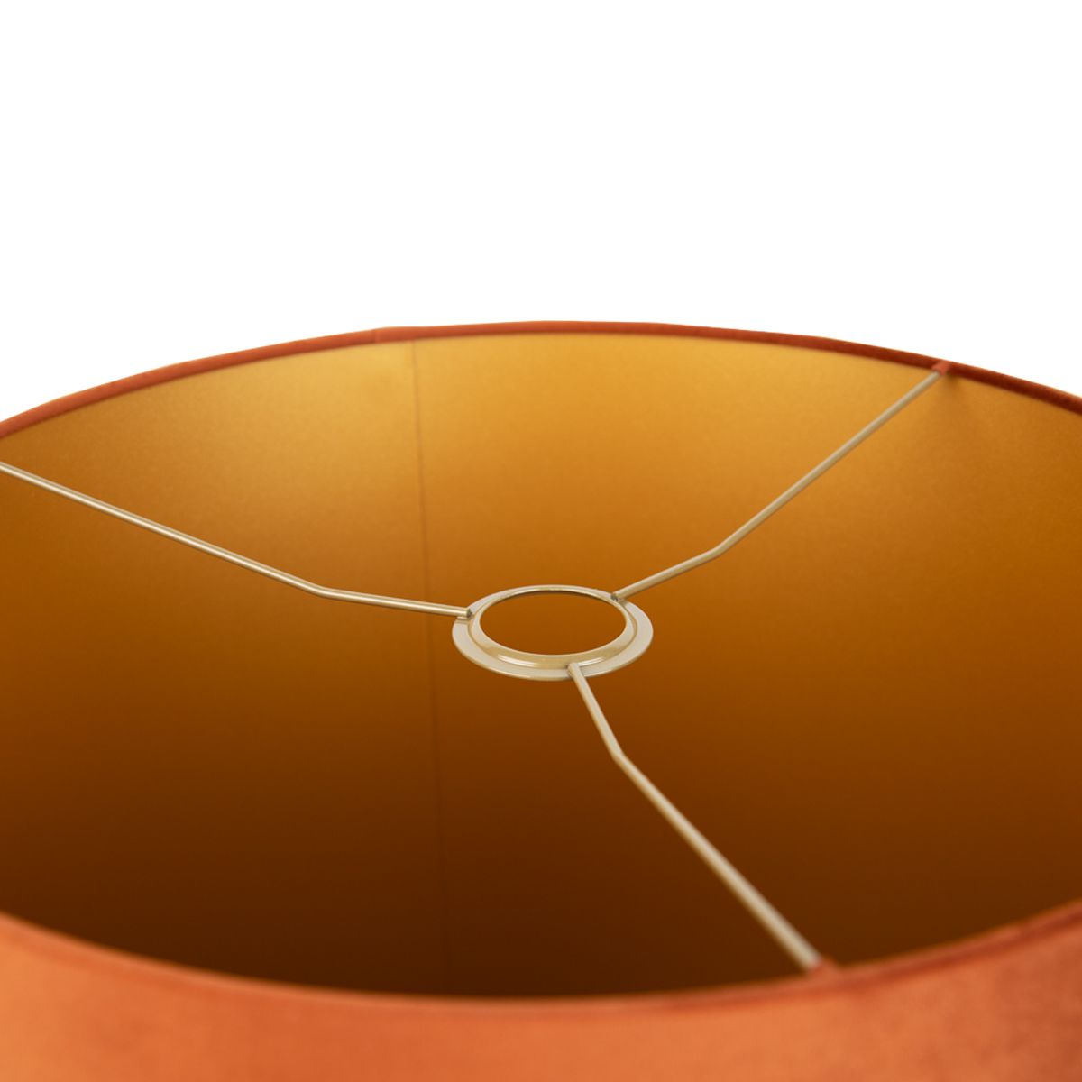 Stoffen lampenkap oranje met gouden binnenkant 40/40/40