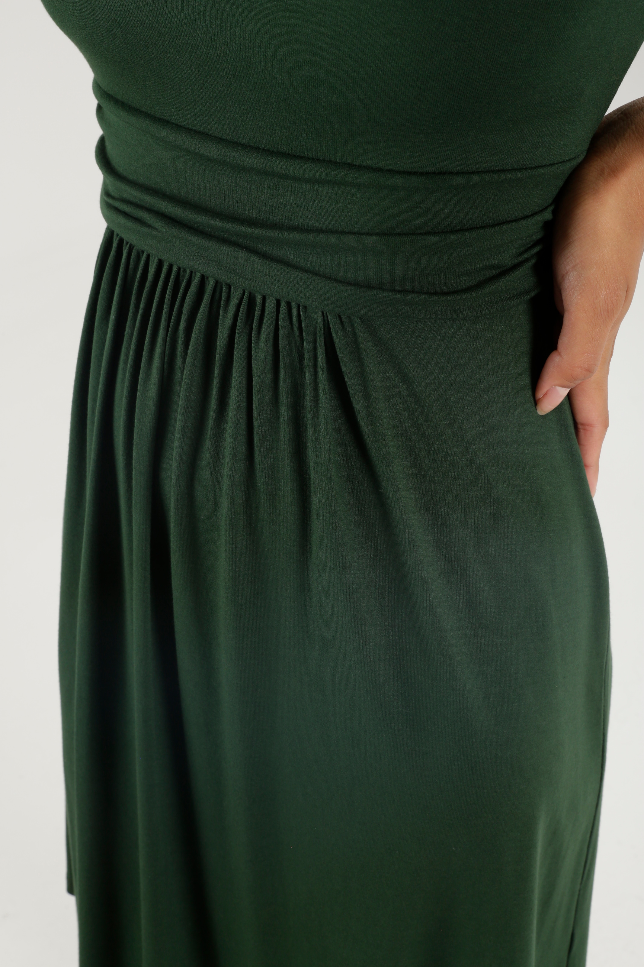 Aniston SELECTED Jerseykleid mit gerafftem Taillenbund; unifarben