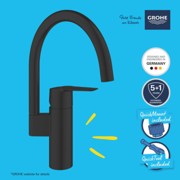 Grohe Start Keukenmengkraan C-Uitloop Mat Zwart