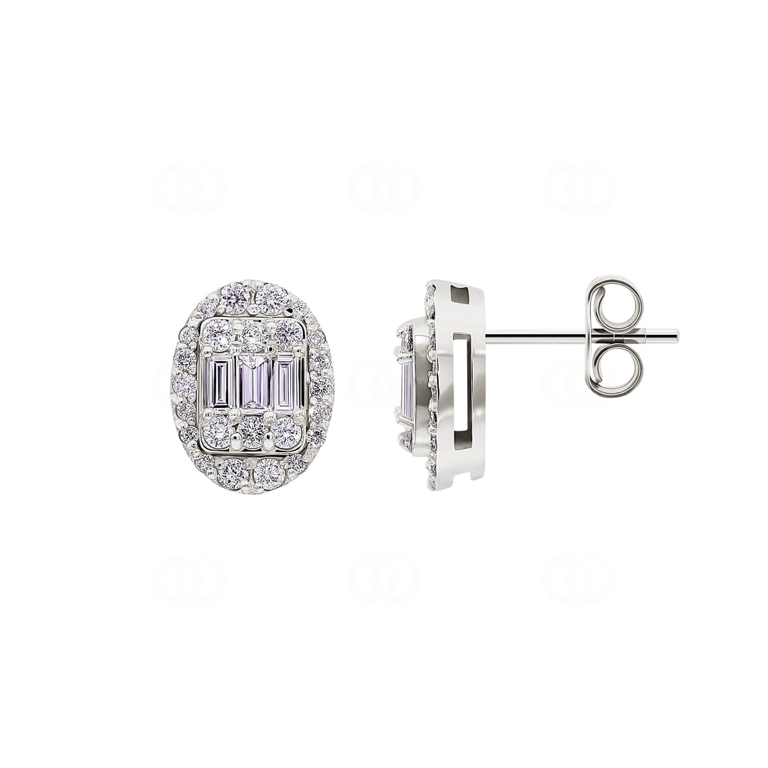 0.42 Karat Diamantohrstecker 750/18 K Weissgold
