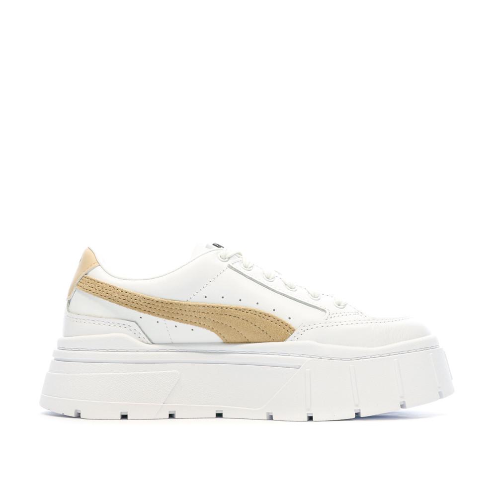 Puma Baskets Blanc/Beige Femme Puma Mayze Stack