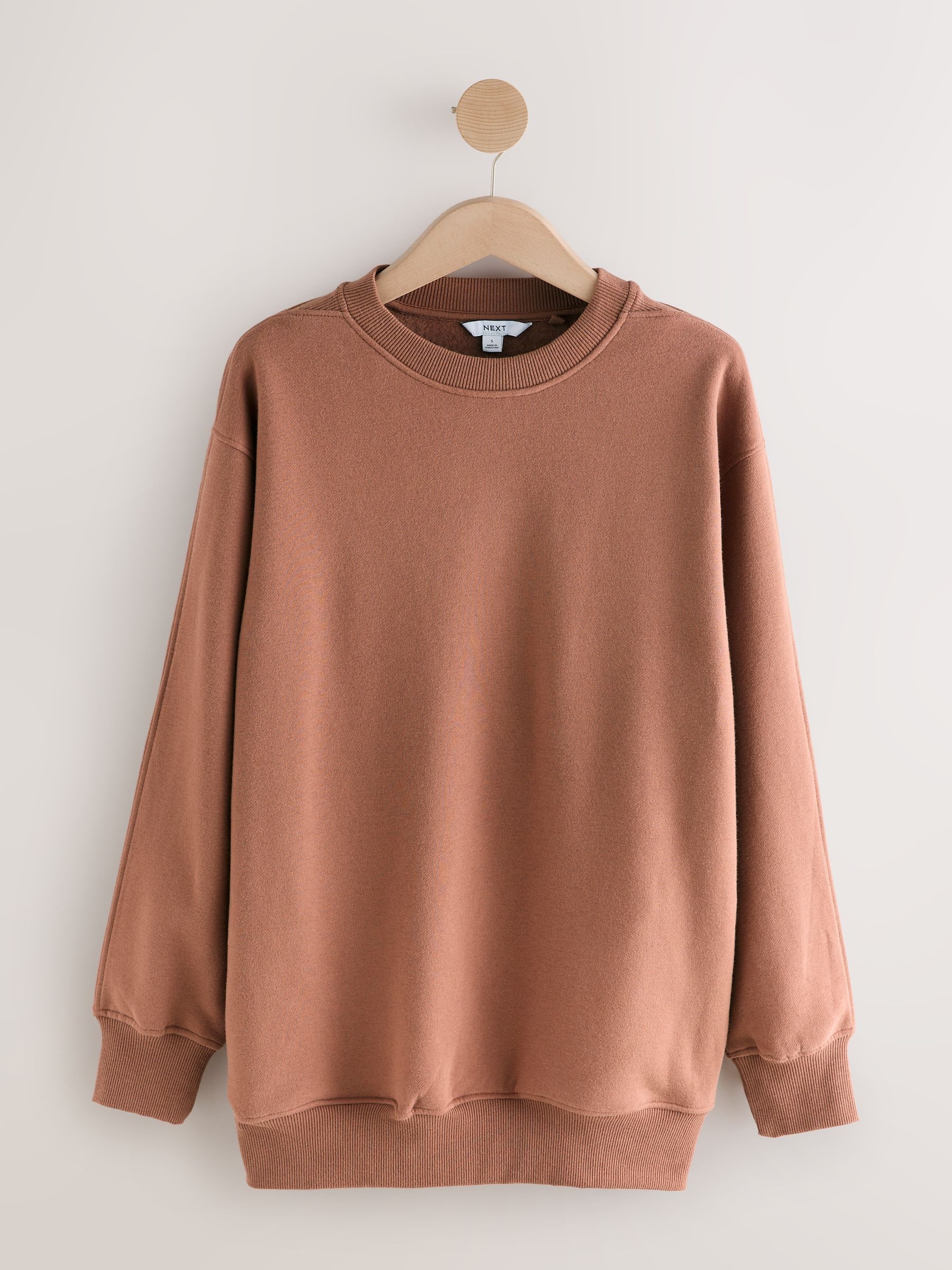Roze - Essentials sweatshirt met relaxte pasvorm, lange snit en zakken