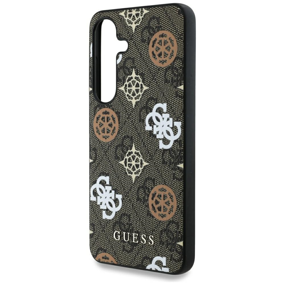 Samsung Galaxy S25 Leder Hardcase Hülle 4G Printed Colored Peony MagSafe-Modul (GUHMS25SP4PWPW) - Braun