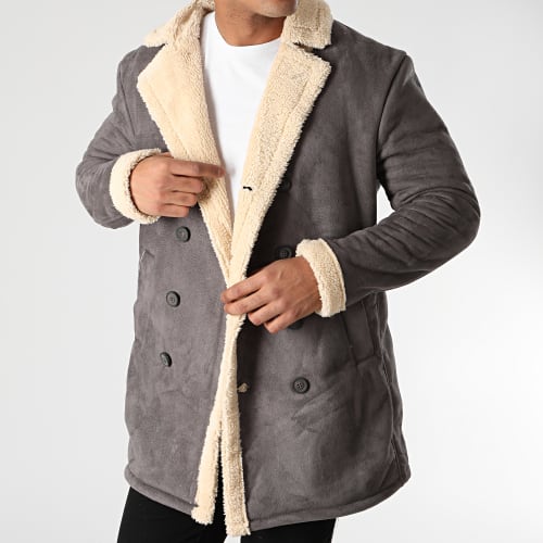 Veste Col Fourrure K1007 Gris
