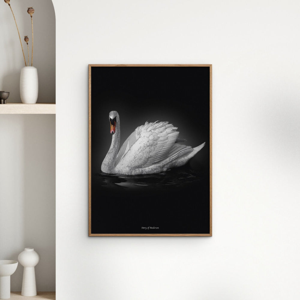 Køb Poster & Frame Story Of Andersen - Den Grimme Ælling - Hvid/Sort Baggrund