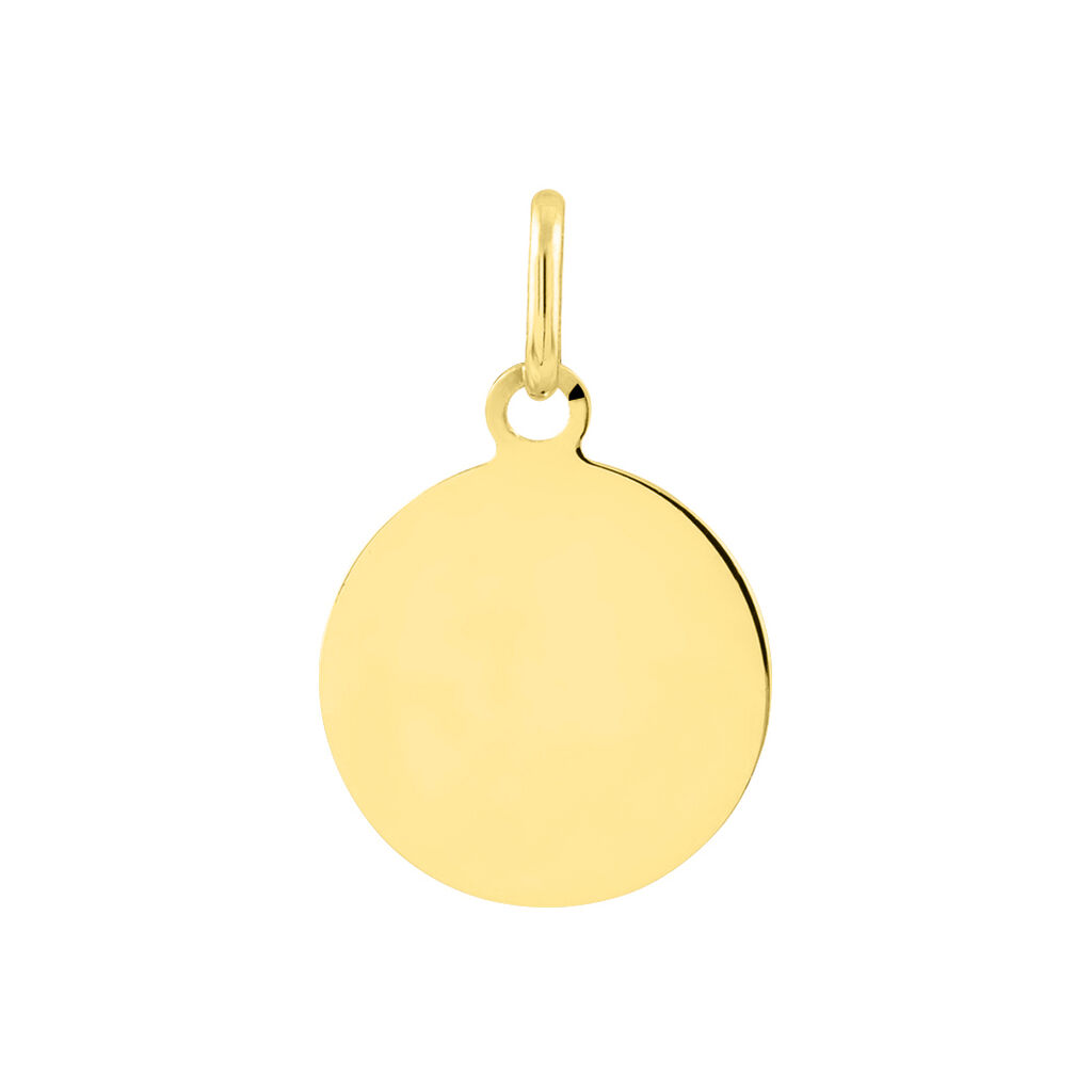 Pendentif Ange Rond Cisele Or Jaune
