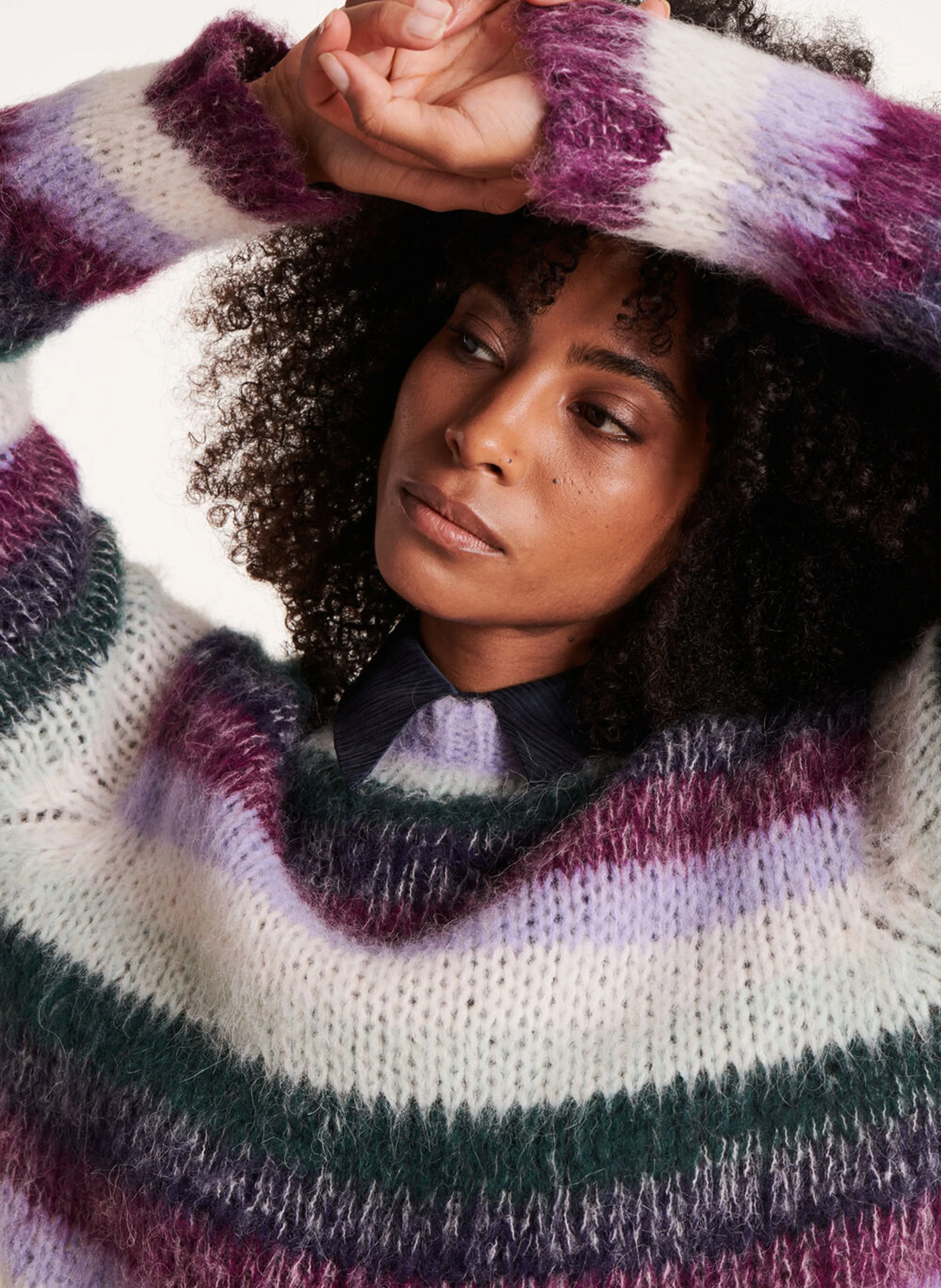 Pull ample à col rond | Violet