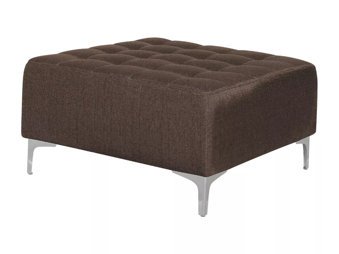 Canapé angle gauche convertible en tissu marron foncé 4 places avec pouf ABERDEEN
