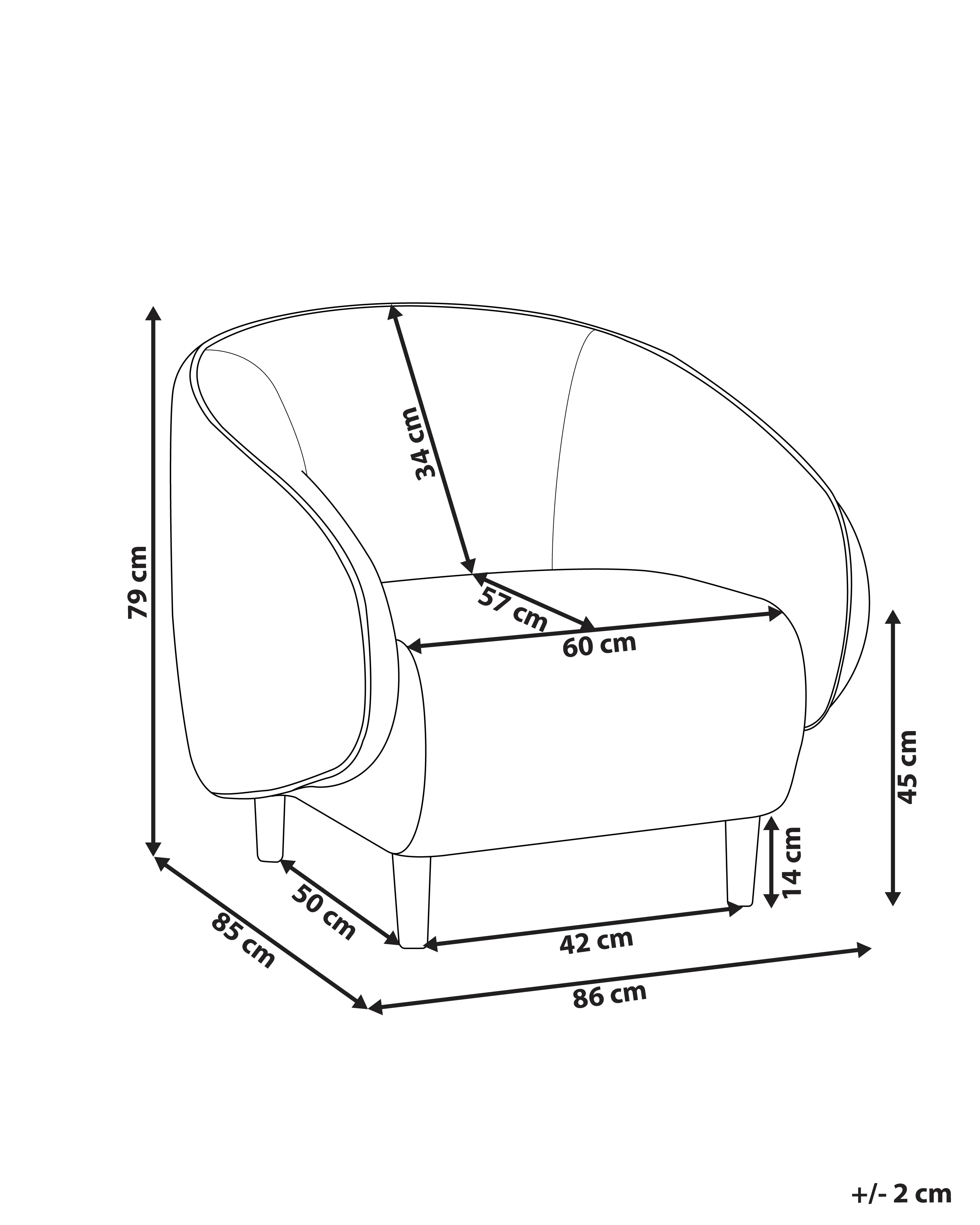 Fauteuil UMEA Stof Lichtbeige