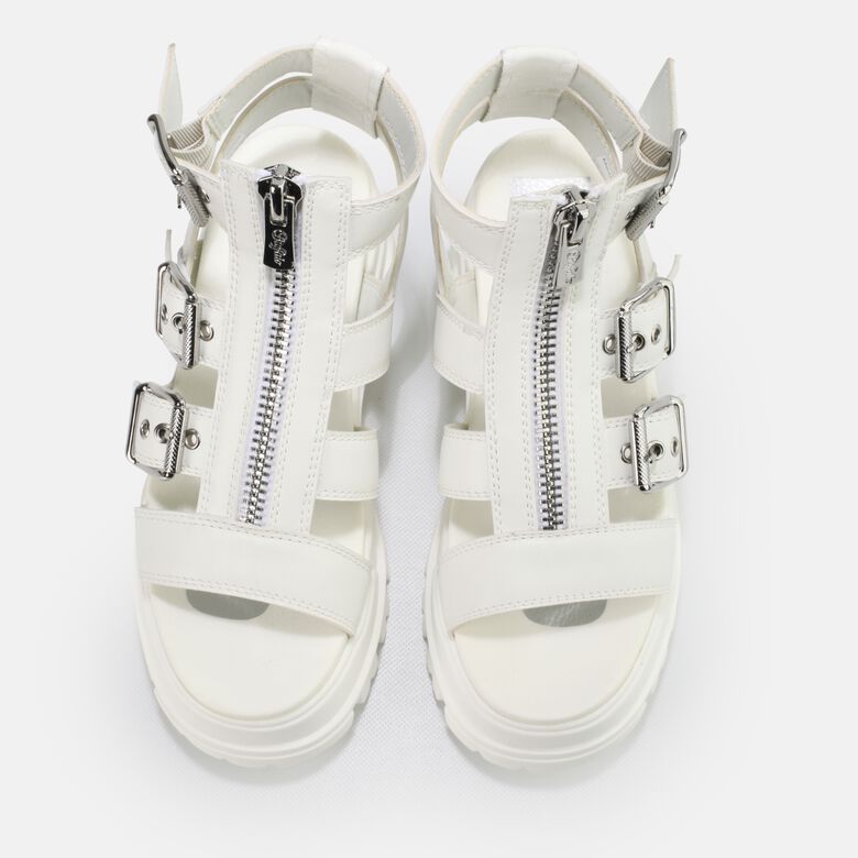 GLD ZIP sandales à plateforme véganes, blanc