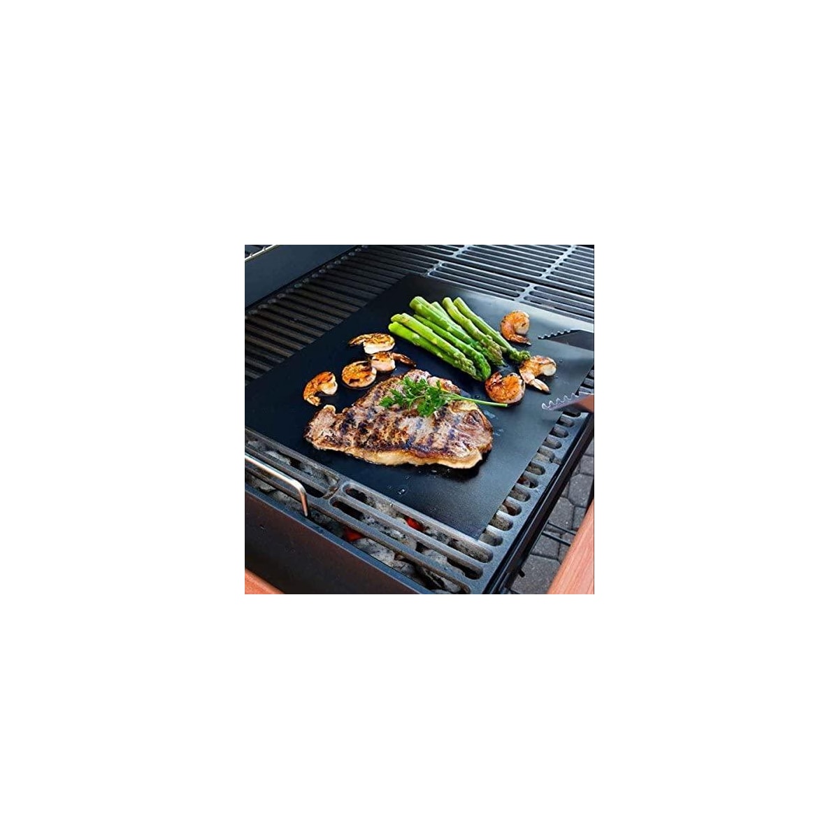 Grillmatte, ikke-klebrig, 5-pakning - sort