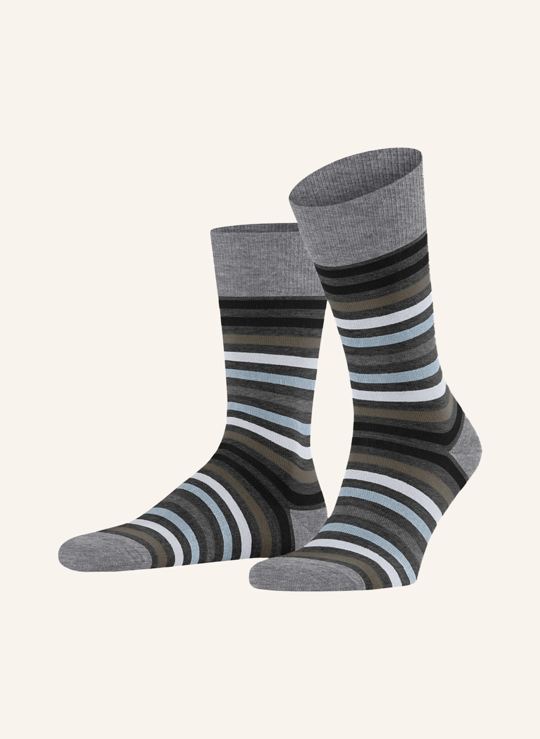 FALKE Strümpfe TINTED STRIPE mit Merinowolle